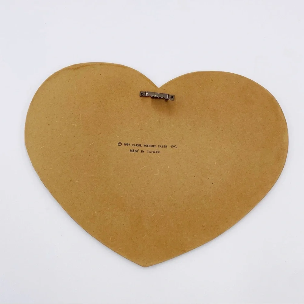 Vintage 1989 Carol Wright Pennsylvania Dutch Amish Couple Wall Art Heart Shaped